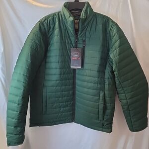 Hawke & Co Featherless Fill Puffer Jacket Coat Green Men's Sz M‎ NWT HMP3271R